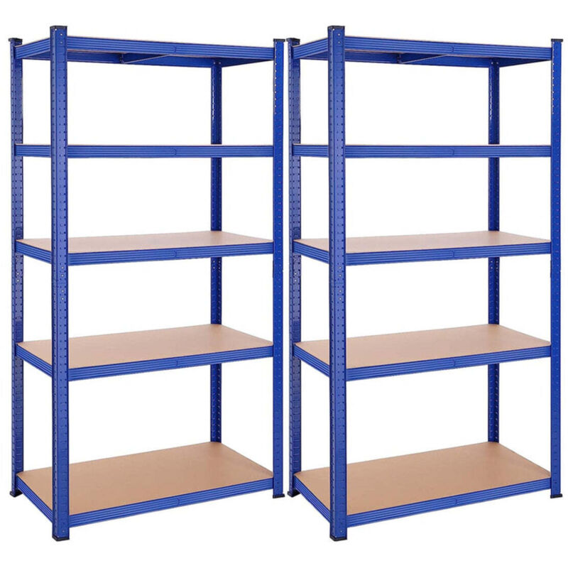 Étagère charge lourde métallique 200 x 100 x 50 cm 5 niveaux charge totale 875 kg (175 kg/niveau) étagère de rangement planches réglables pour garage