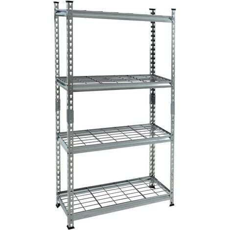ESTEXO Etagère charges lourdes emboîtable d'atelier 150 x 75 x 30 cm à fond grillagé