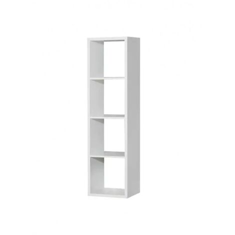 Etagère colonne 4 casiers décor blanc - Classico