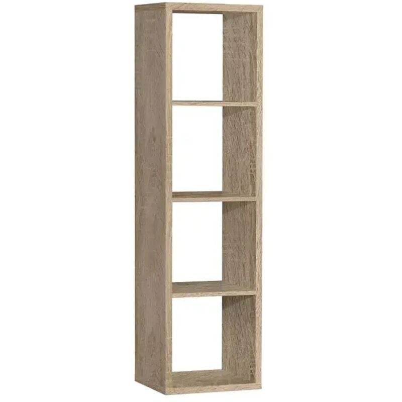 Etagère colonne 4 casiers décor chêne - Classico