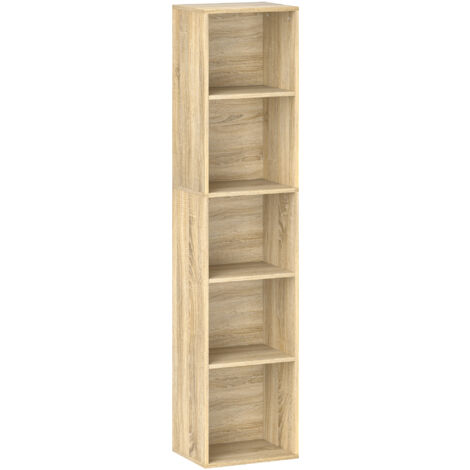Etagère colonne 5 compartiments BILL aspect bois