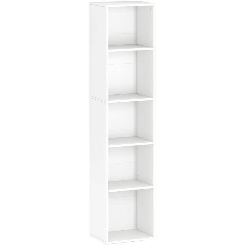 MH - Etagère colonne 5 compartiments will blanche