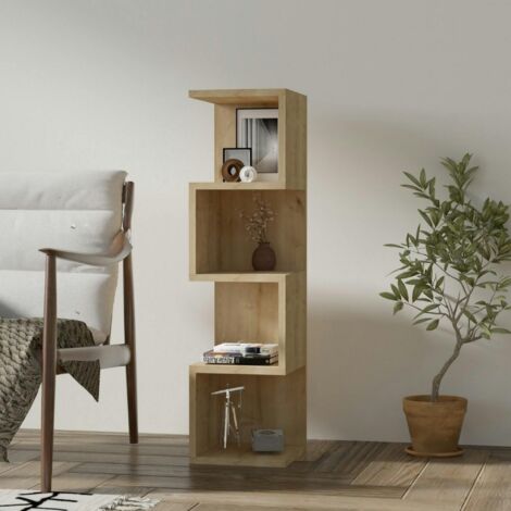 Étagère colonne design - effet bois clair MARFA