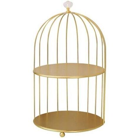 Étagère cosmétique en forme de cage à oiseaux, idéale pour les cosmétiques de bureau, les cupcakes, les flacons de parfum, les produits de soin et les desserts.