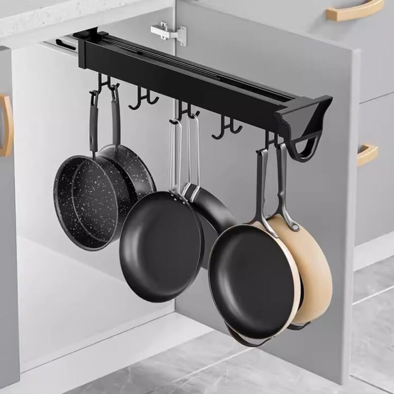 Etagere Coulissante Placard Cuisine, Supports de Vadrouille et de Balai, Armoire de Rangement à Balai Extractible, Organisateur D'outils de Jardin