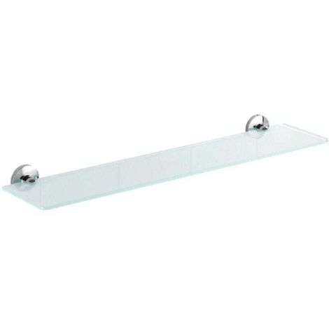 Étagère  Cuba shine 60 cm en verre sans perçage étagère salle de bain chromée design support mural rangement accessoires salle de bain élégante étagère murale salle de bain 100% rostfrei