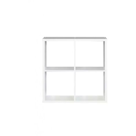Etagère cube 4 casiers décor blanc - Classico