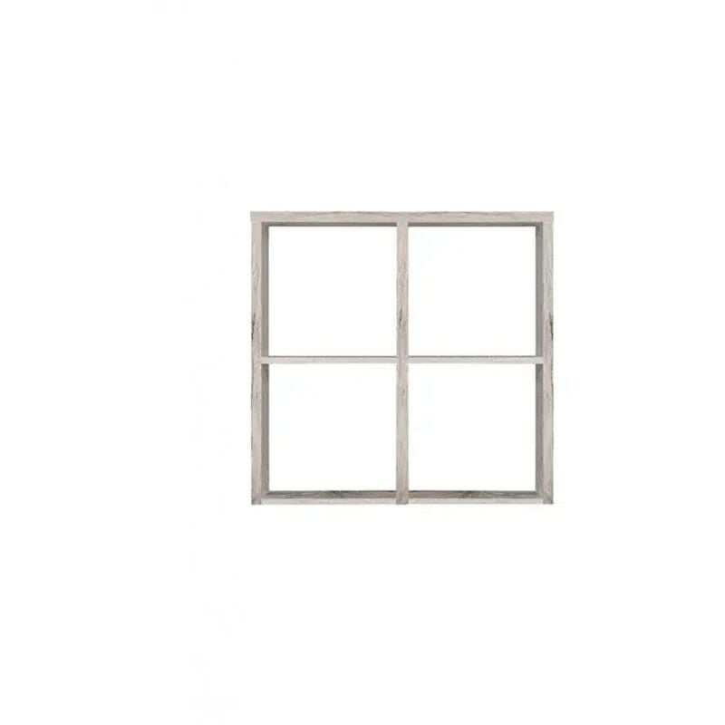 Tagère cube 4 casiers décor chêne gris - Classico