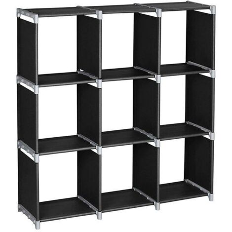 Etagere Cube Meuble de Rangement Ouvert Étagère de Rangement à 9 Compartiments Bibliothèque Tour de Rangement Plastique étagère à Livres Etagere Escalier Cube Modulable pour Salon et Bureau