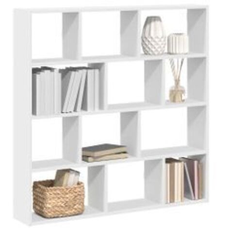 Étagère cube murale 12 compartiments blanc bois d'ingénierie
