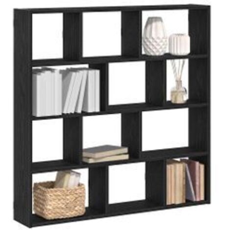 Étagère cube murale 12 compartiments noir bois d'ingénierie