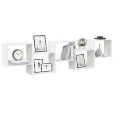 Étagère cube murale 5 compartiments blanc bois d'ingénierie