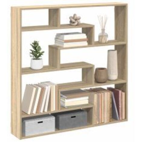 Étagère cube murale 7 compartiments chêne sonoma