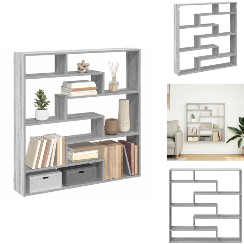 Étagère cube murale 7 compartiments sonoma gris - Étagère Cube Murale - Étagères Cubes Murales - Étagère Cube Flottante - Étagère Murale Cube