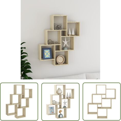 Étagère cube murale Chêne sonoma 78x15x93