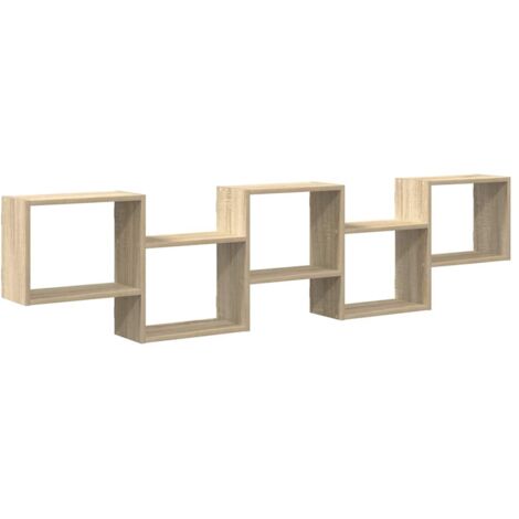 Étagère cube murale  Étagère flottante 5 compartiments chêne sonoma