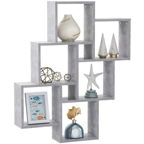 Étagère cube murale Gris béton 78x15x93