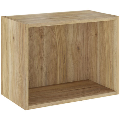 Etagère cube murale, meuble étagère coloris chêne Mauvella  - Longueur 50,50 x profondeur 27,90 x hauteur 38 cm