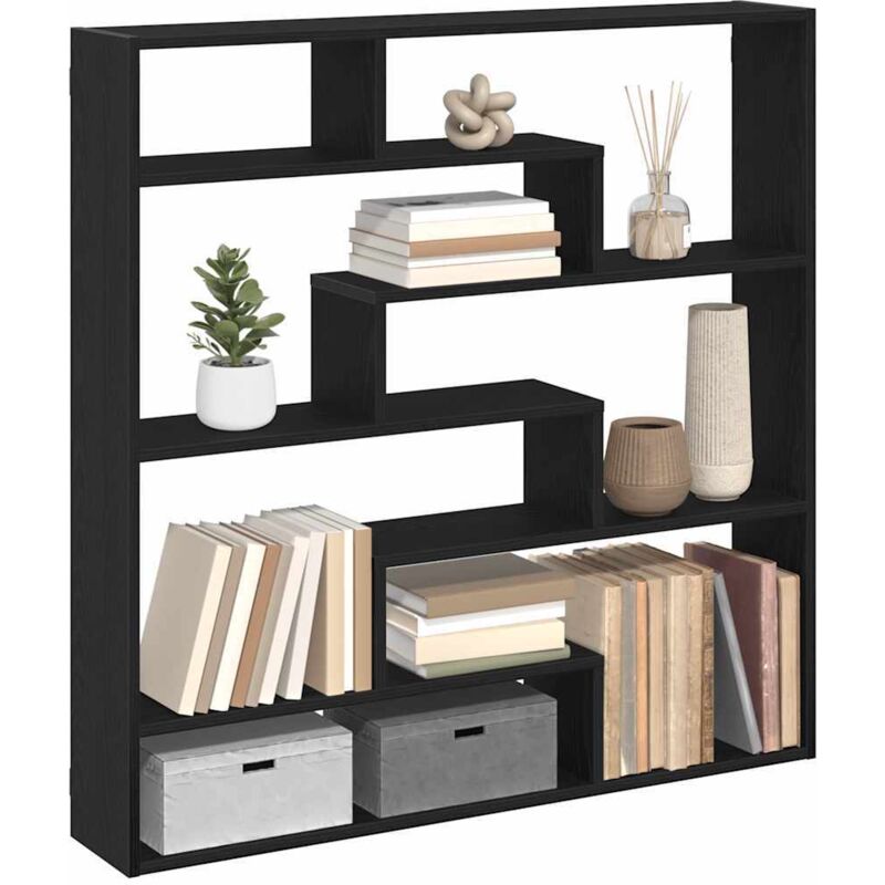 Vidaxl - tagère cube murale 7 compartiments noir bois d'ingénierie