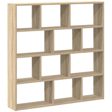 Étagère cube murale，Étagère flottante 12 compartiments chêne sonoma CFW81694