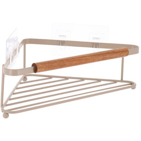 Etagere d angle metal deco acacia a poser ou a sticker  - beige - Tendance