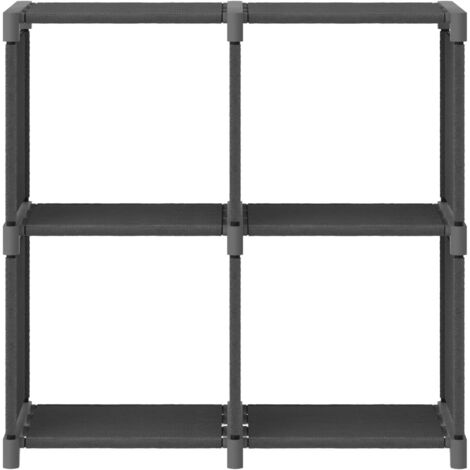 Étagère d'affichage 4 cubes Gris 69x30x72,5 cm Tissu