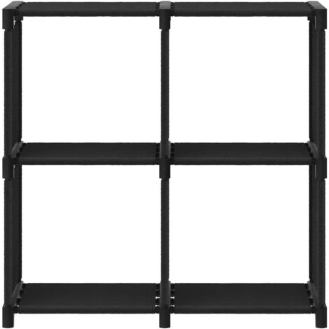 Étagère d'affichage 4 cubes Noir 69x30x72,5 cm Tissu
