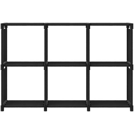 Étagère d'affichage 6 cubes Noir 103x30x72,5 cm Tissu