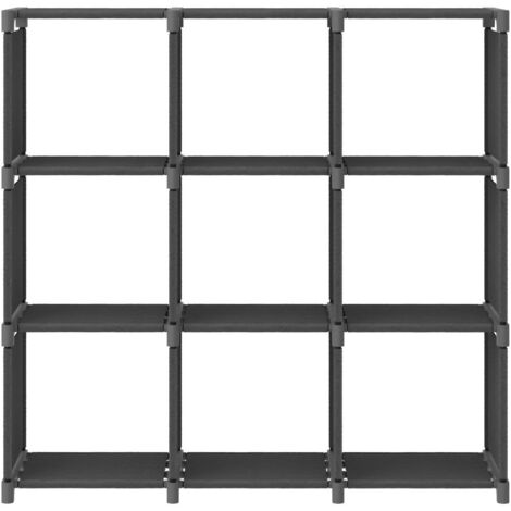 Étagère d'affichage 9 cubes Gris 103x30x107,5 cm Tissu
