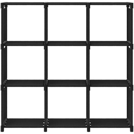 Étagère d'affichage 9 cubes Noir 103x30x107,5 cm Tissu