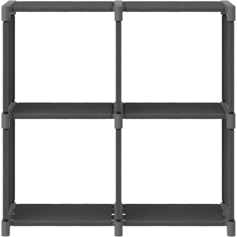 Maisonchic - Bibliothèque, Etagère d'affichage, Meuble de rangement pour salon chambre 4 cubes gris 69x30x72,5 cm tissu wer35695