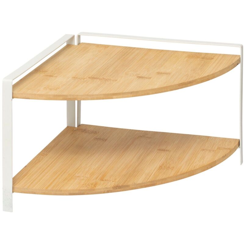 Five Simply Smart - tagère d'angle 2 niveaux en bambou et métal ordera