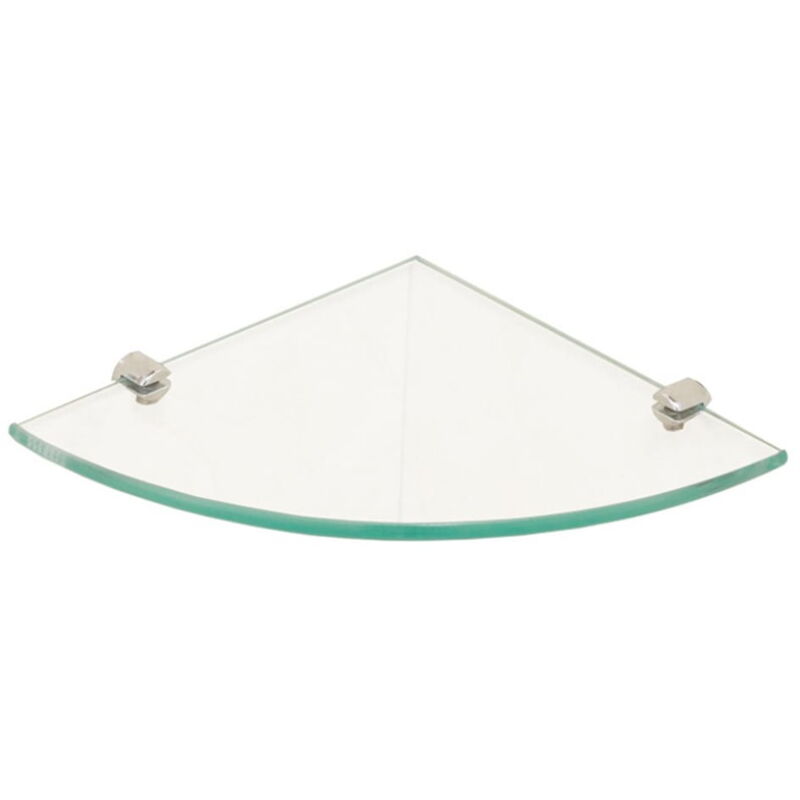 Tagère d'angle 2 pièces Étagère en verre de salle de bain Étagère d'angle Support triangulaire Support de rangement mural d'angle de salle de bain