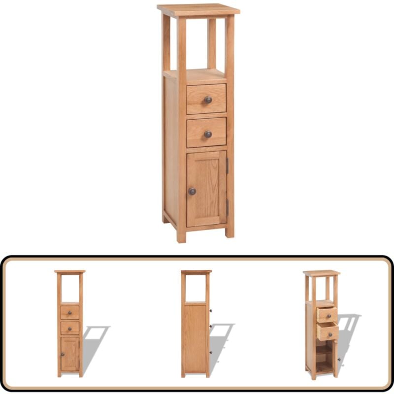 Vidaxl - tagère d'angle 26x26x94 cm Bois de chêne massif - Etagere D'angle - Meuble Rangement - Bibliothèque - Commode - Chiffonnier
