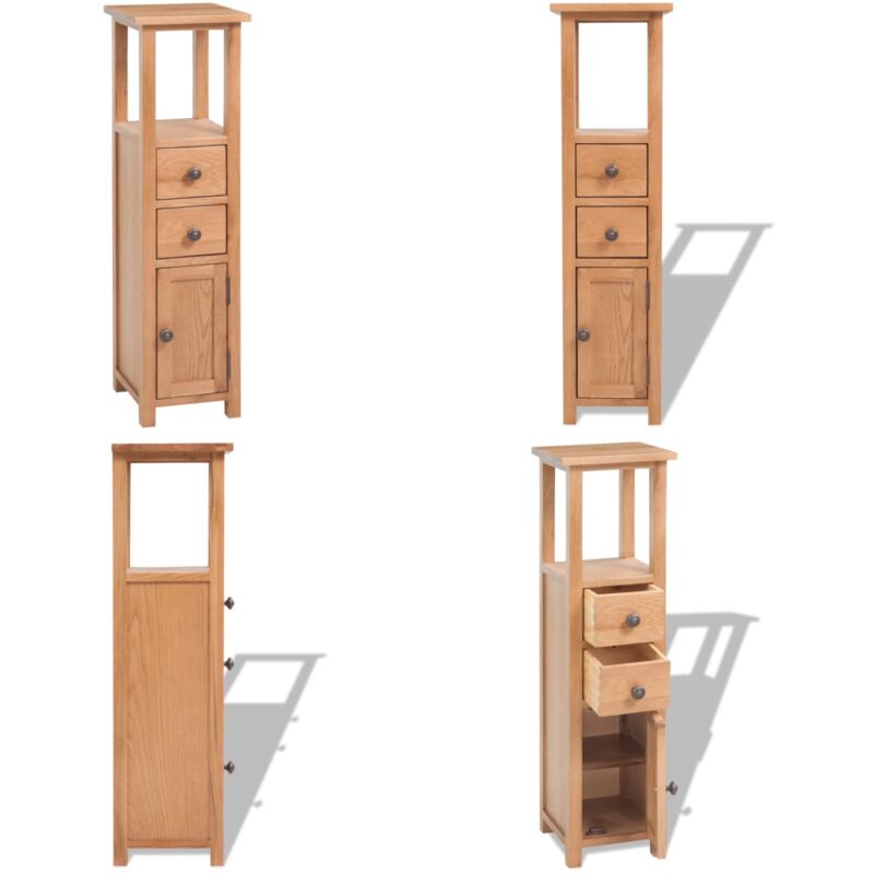 Vidaxl - tagère d'angle 26x26x94 cm Bois de chêne massif - Etagere D'angle - Meuble Rangement - Bibliothèque - Commode - Chiffonnier - Home & Living