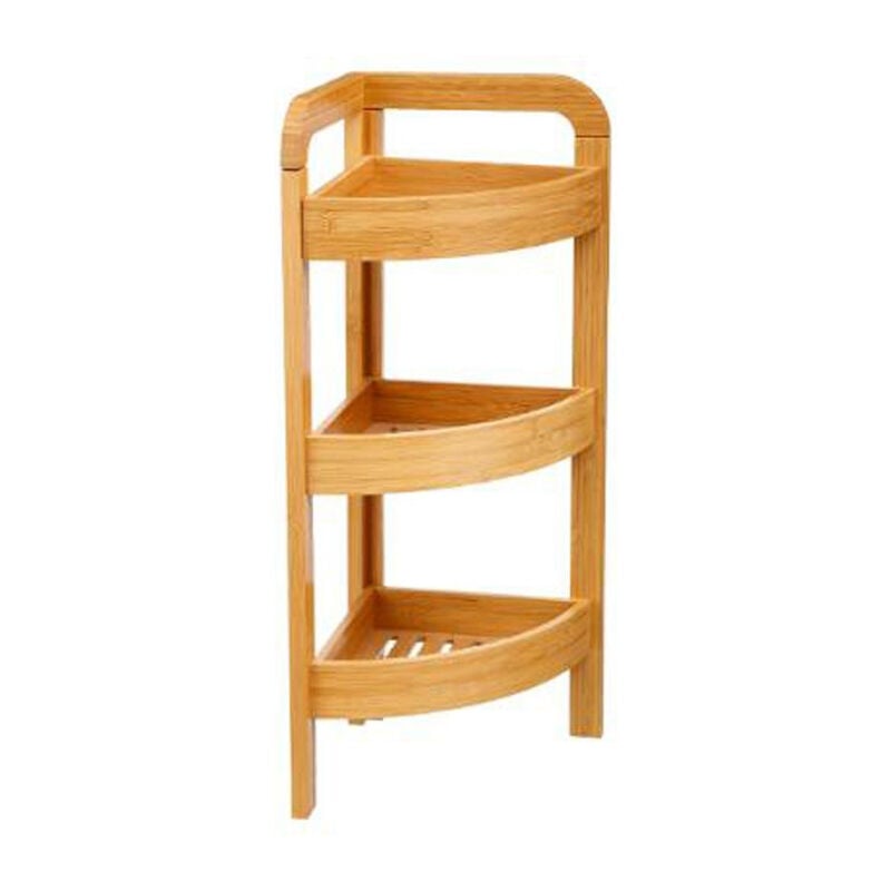 Tagère d'Angle 3 Niveaux 'Bambou' 61cm Naturel