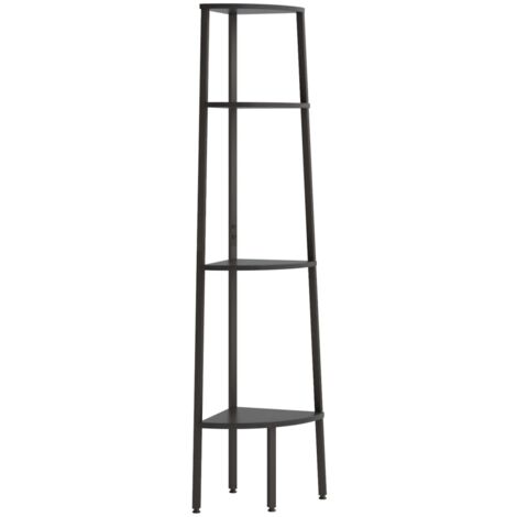 Étagère d'angle 4 niveaux Noir 45,5x31,5x150 cm