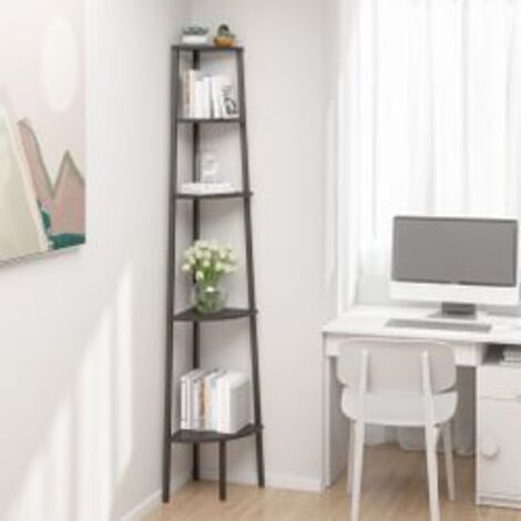 Étagère d'angle 5 niveaux Noir 45,5x31,5x180