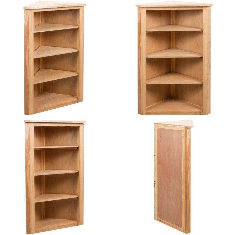 Vidaxl - tagère d'angle 59x36x100 cm Bois de chêne massif - Etagere D'angle - Étagère Bois - Rangement Mural - Bibliothèque D'angle - Mobilier De