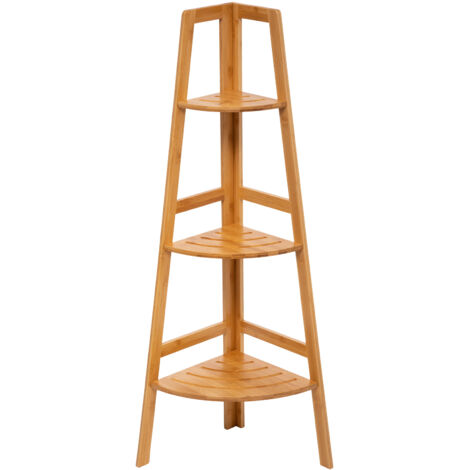 Etagère d'angle à 3 niveaux Naturel L.31.9 x P.31.9 x H.103 cm - Naturel