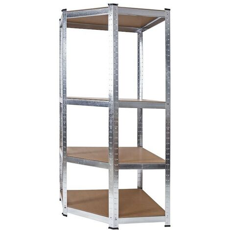 Étagère d'angle à Charge Lourde Grise : 160 X 70 X 77 cm Robuste et Polyvalente, 200 kg