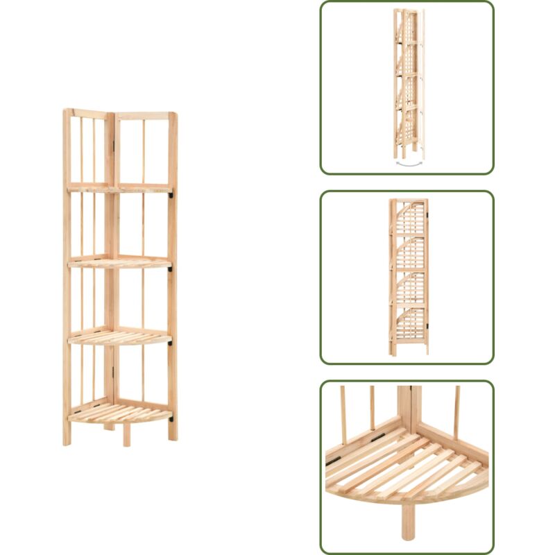 Vidaxl - tagère d'angle bois de cèdre 27 x 27 x 110 cm - Étagère D'angle - Bibliothèque Murale - Meuble Rangement - Étagère Bois - Étagère Cèdre