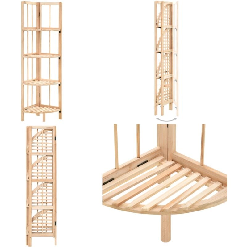 Vidaxl - tagère d'angle bois de cèdre 27 x 27 x 110 cm - Étagère D'angle - Bibliothèque Murale - Meuble Rangement - Étagère Bois - Étagère Cèdre