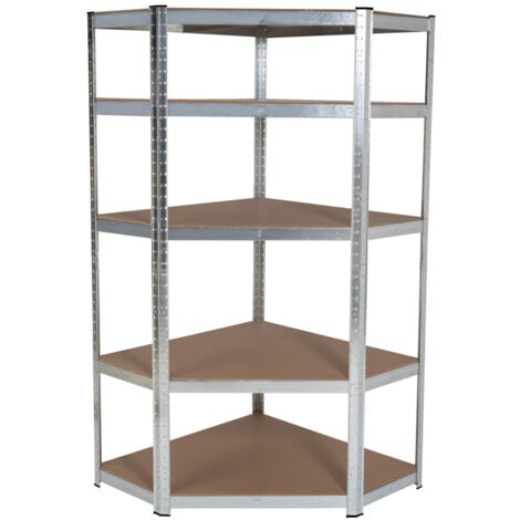 IDMARKET Etagère d'angle charges lourdes en métal 5 plateaux