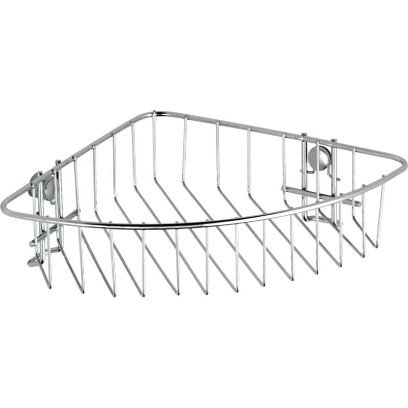 Etagère d'angle de douche Classic, panier de douche d'angle, fixation murale sans perçage avec adaptateur non fourni, acier, 26,5x6x19,5 cm, brillant