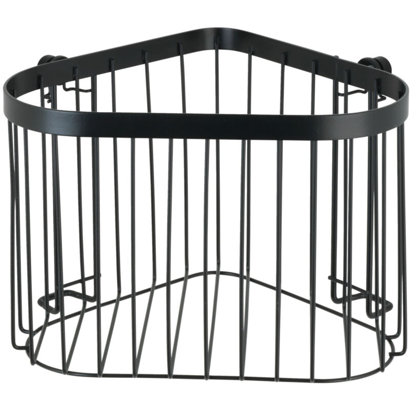 Tagère d'angle de douche Classic Plus, Panier de douche d'angle, acier antirouille, 23,5x16,5x18,5 cm, noir - Wenko