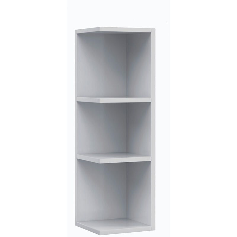 Tagère d'angle coloris blanc brillant, longueur 20 x Hauteur 65 x Profondeur 19,5 cm