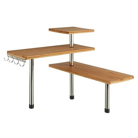 JARDIBRICODECO Étagère d'angle cuisine en bambou Beige - FIVE