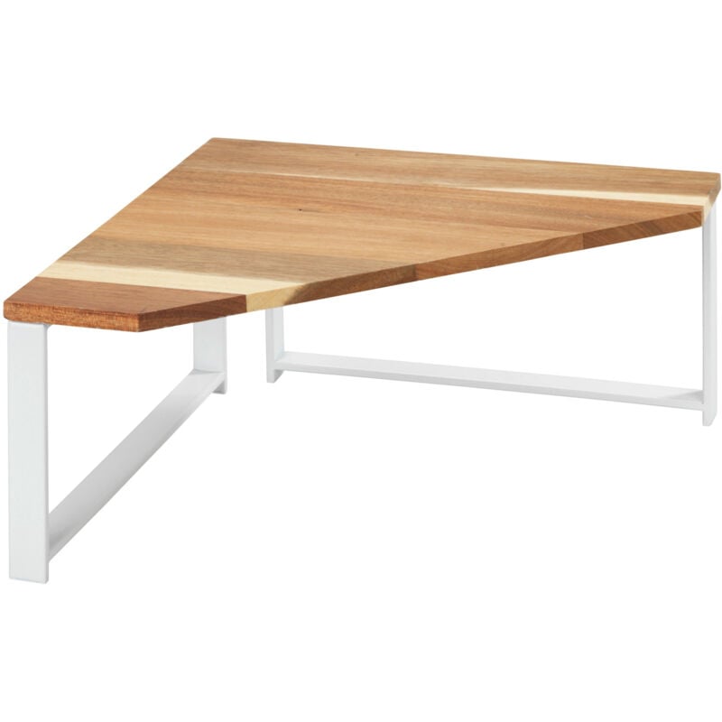 Wenko - tagère d'angle de cuisine Louisa Pieds antidérapants, Organiseur cuisine, sdb, bureau, Métal et bois d'accacia, 30 x 15 x 30 cm, Bois et blanc