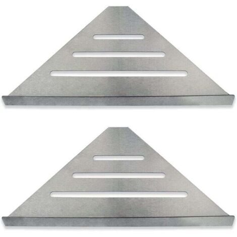 Étagère d'angle de douche pour salle de bain, lot de 2 en acier inoxydable, haute qualité, design d'angle moderne, fixation murale et installation facile, support d'étagère inclus